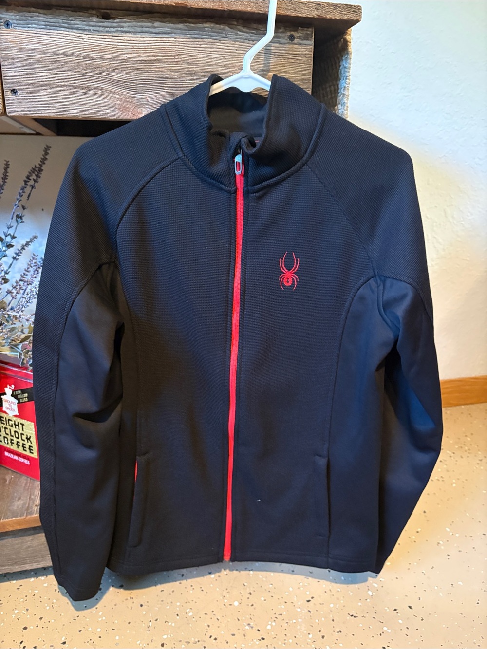 Spyder Black Jacket with Red Trim and Logo